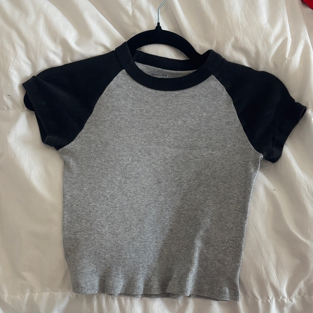Kids Gray and Black Raglan T-Shirt